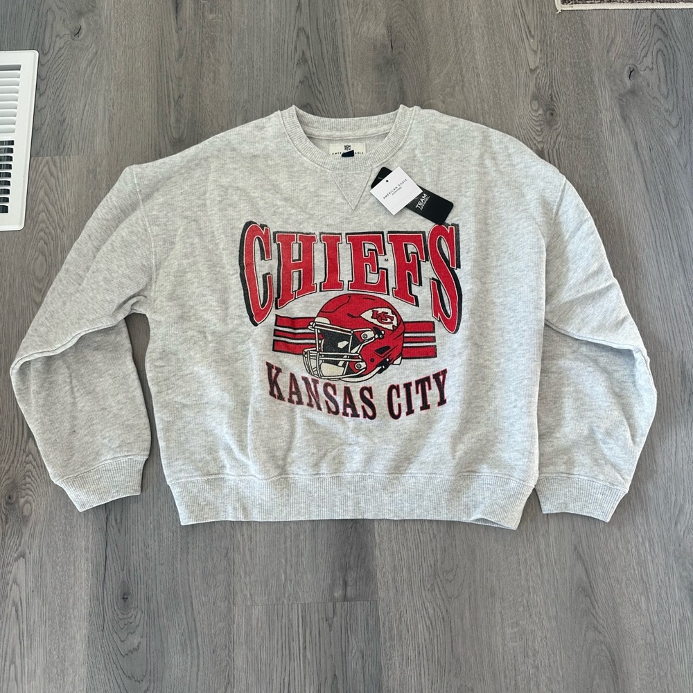 American Eagle Kansas City Chiefs Grey Crewneck Sweatshirt